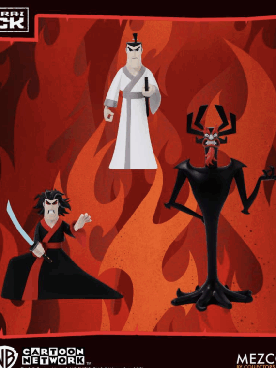 Mezco Toys 5 points Samurai Jack action figures  set 3 personaggi pvc 9 cm