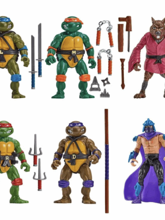 Playmates Toys Teenage Mutant Ninja Turtles 6-Pack Action Figures 1988 Remastered pvc 10 cm