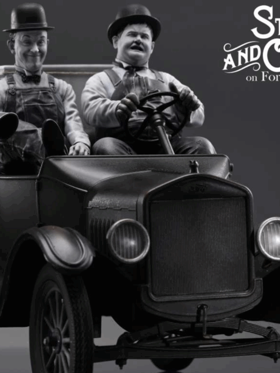 Infinite Statue Laurel & hardy towed in a hole Ford t 1/12 scale statua resina 18 cm