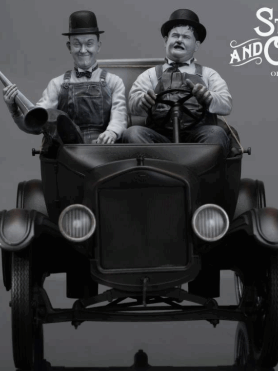 Infinite Statue Laurel & hardy towed in a hole Ford t 1/12 scale statua resina 18 cm