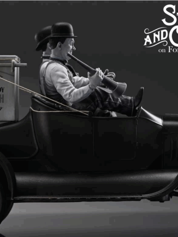 Infinite Statue Laurel & hardy towed in a hole Ford t 1/12 scale statua resina 18 cm