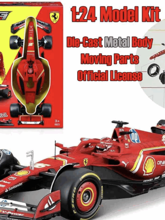 Burago Ferrari f1 sf-24 - n.16 Charles Leclerc with helmet model kit 1:24