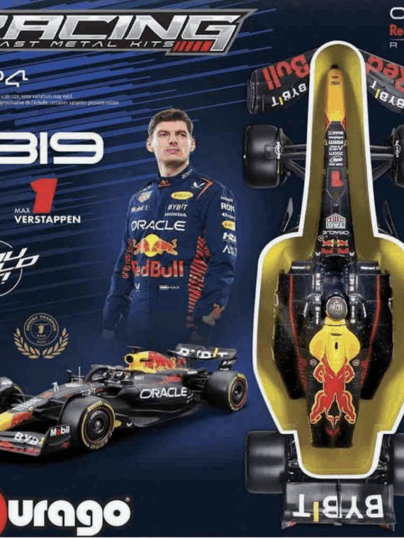 Burago Red bull f1 rb19 - Max Verstappen with helmet - model kit 1:24 pvc/metallo