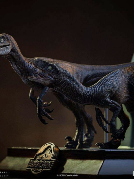 Iron Studios Jurassic park Raptors at the kitchen door 1/10 statue resina 27 cm