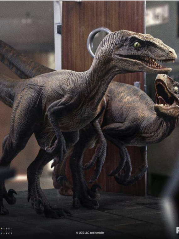 Iron Studios Jurassic park Raptors at the kitchen door 1/10 statue resina 27 cm