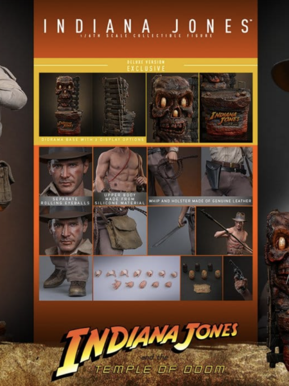 Hot Toys Indiana Jones Movie Masterpiece Action Figure 1/6 Indiana Jones (Deluxe Version) 30 cm
