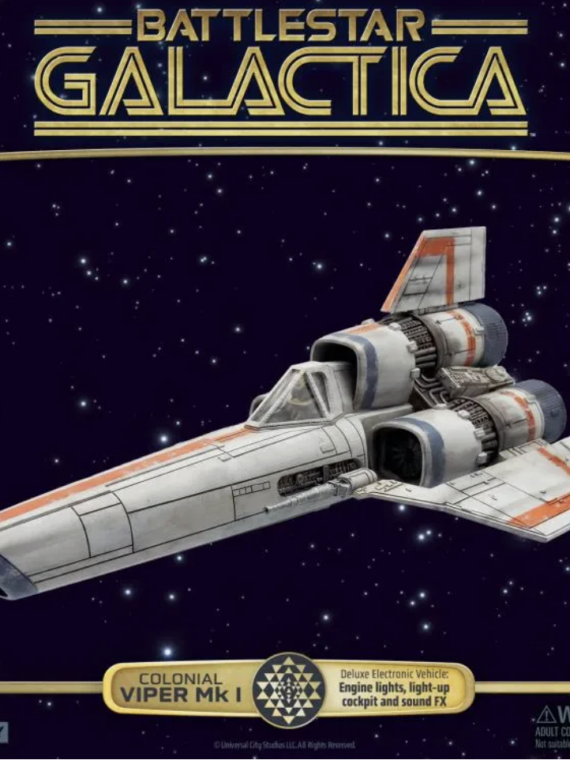Factory Ent Battlestar Galactica Colonial Viper Mki Electronic Vehicle + Lieutenant Boomer Figure