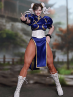 Playtoy Street Fighter Chun Li 1/6 Blu Version action figure doll silicone/metallo 30 cm