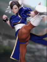 Playtoy Street Fighter Chun Li 1/6 Blu Version action figure doll silicone/metallo 30 cm