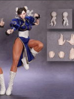 Playtoy Street Fighter Chun Li 1/6 Blu Version action figure doll silicone/metallo 30 cm