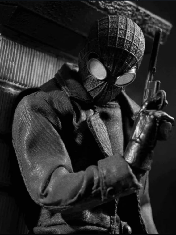 Hell Cat Spiderman Noir Spiderman action figure 1/12 pvc,stoffa
