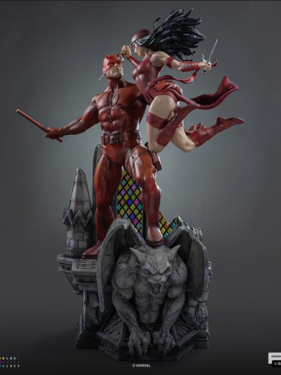 Iron Studios Daredevil And Elektra 1/6 Statue Diorama resina 52 cm
